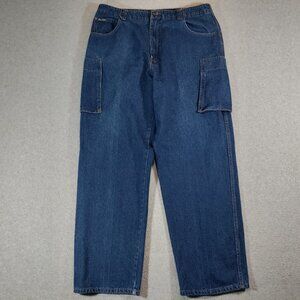 Mac Sport Jeans Mens 38x32 Blue Denim Pockets Baggy Vintage Skater Wide Leg
